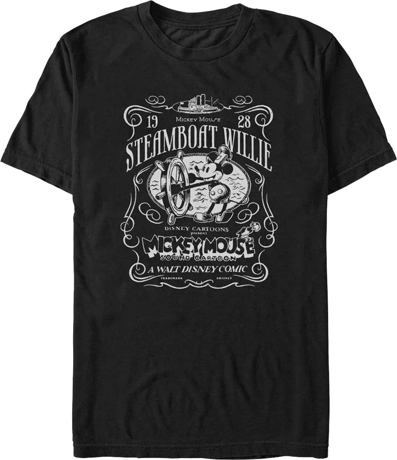 1928 Steamboat Willie Mickey Mouse Disney T-Shirt