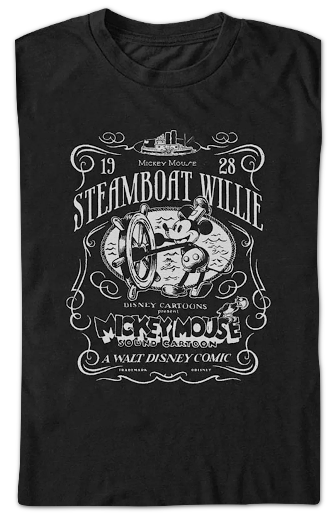 1928 Steamboat Willie Mickey Mouse Disney T-Shirt - Image 2
