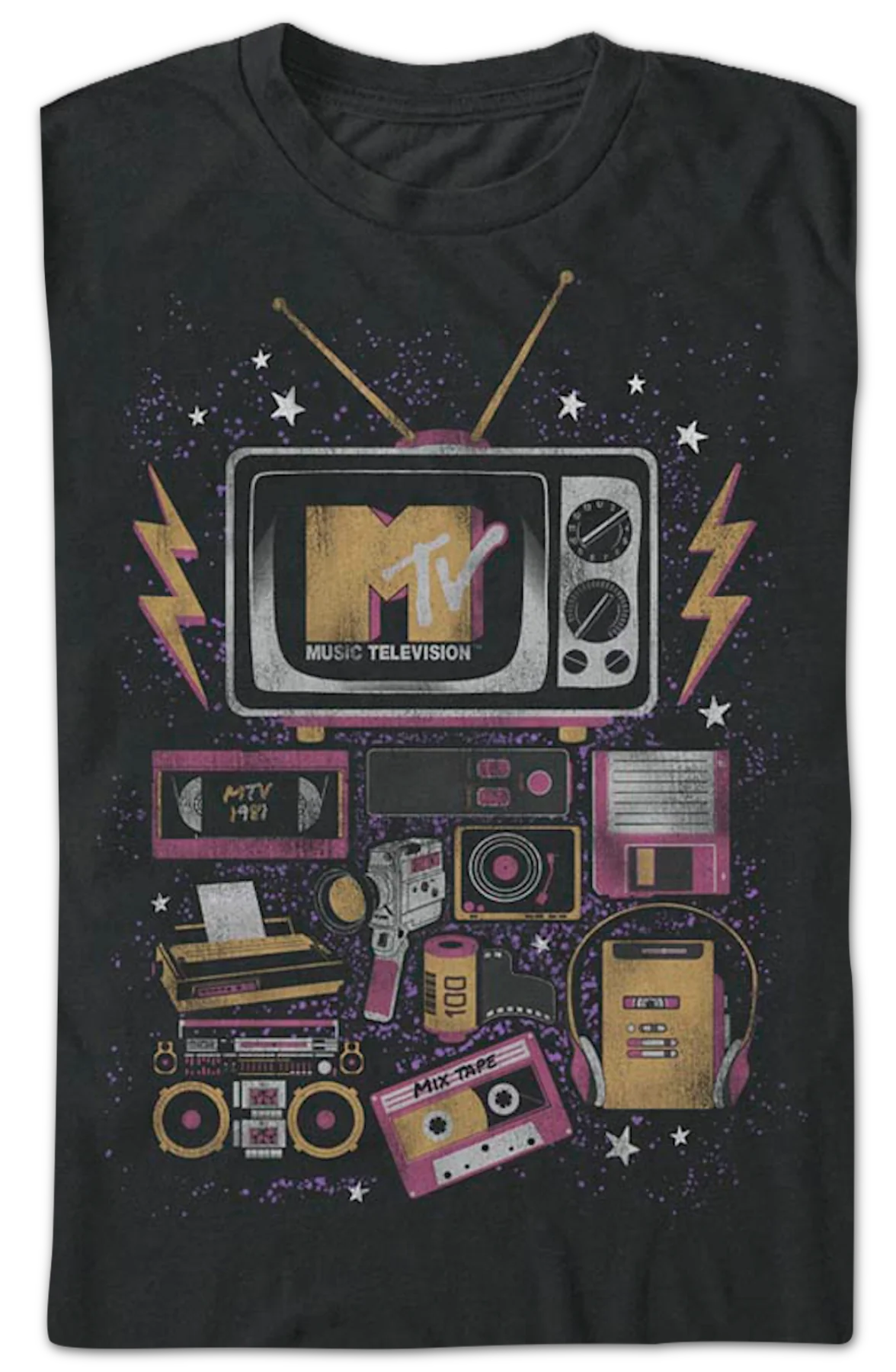 80s Electronics Collage MTV Shirt - Image 2
