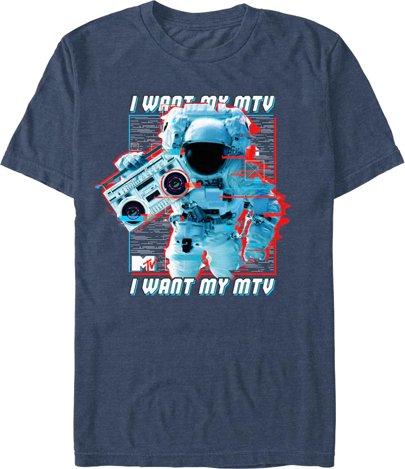 Astronaut Boom Box I Want My MTV Shirt