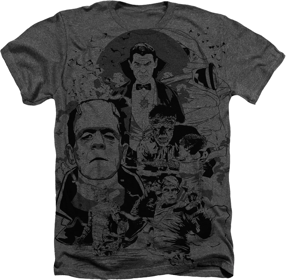 Big Print Collage Universal Monsters T-Shirt