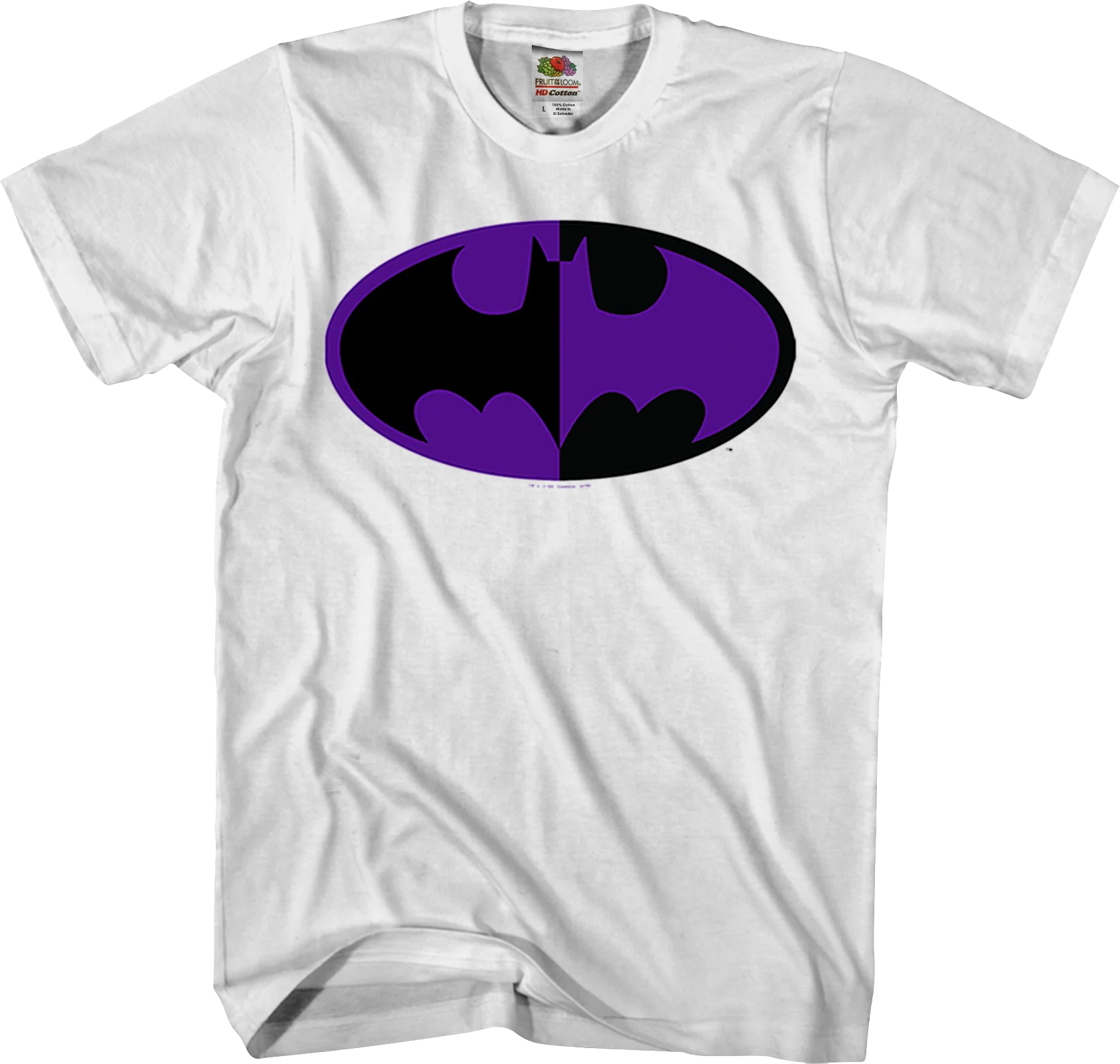 Black and Purple Bat Symbol Batman T-Shirt