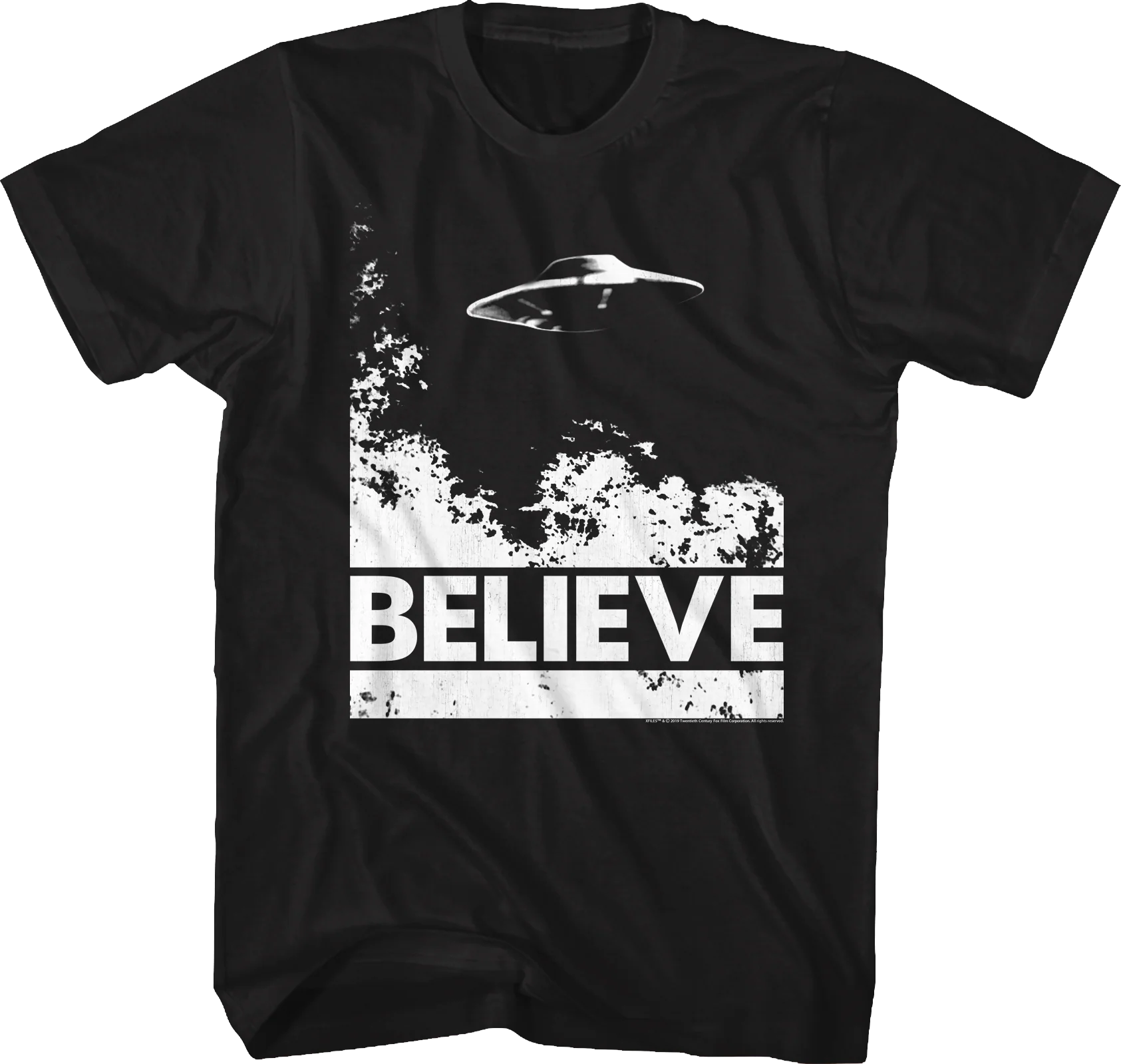 Black and White Believe Poster X-Files T-Shirt