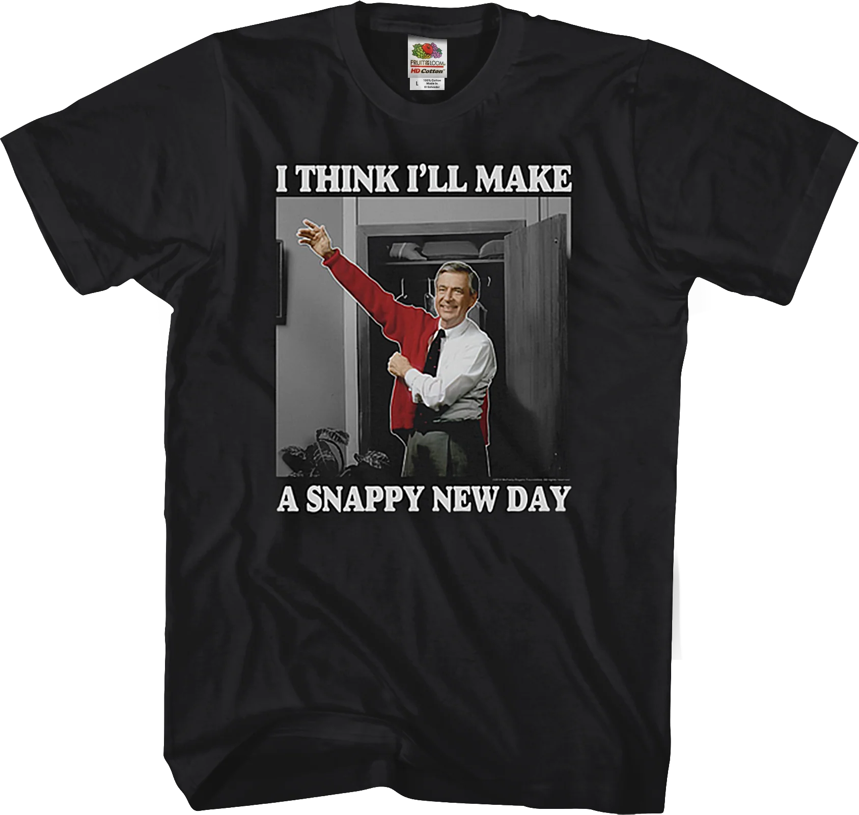 Black Snappy New Day Mr. Rogers T-Shirt