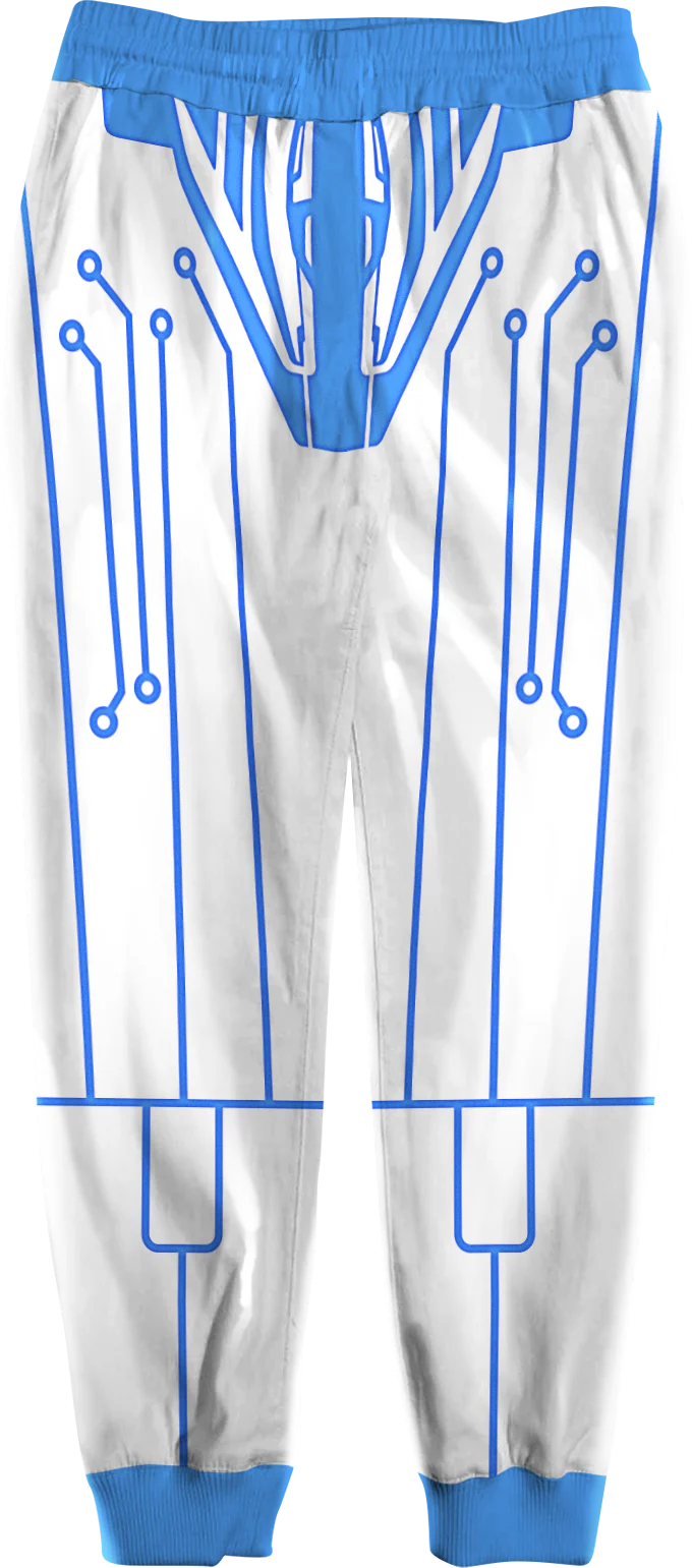 Blue Circuit Tron Costume Pants - Image 3