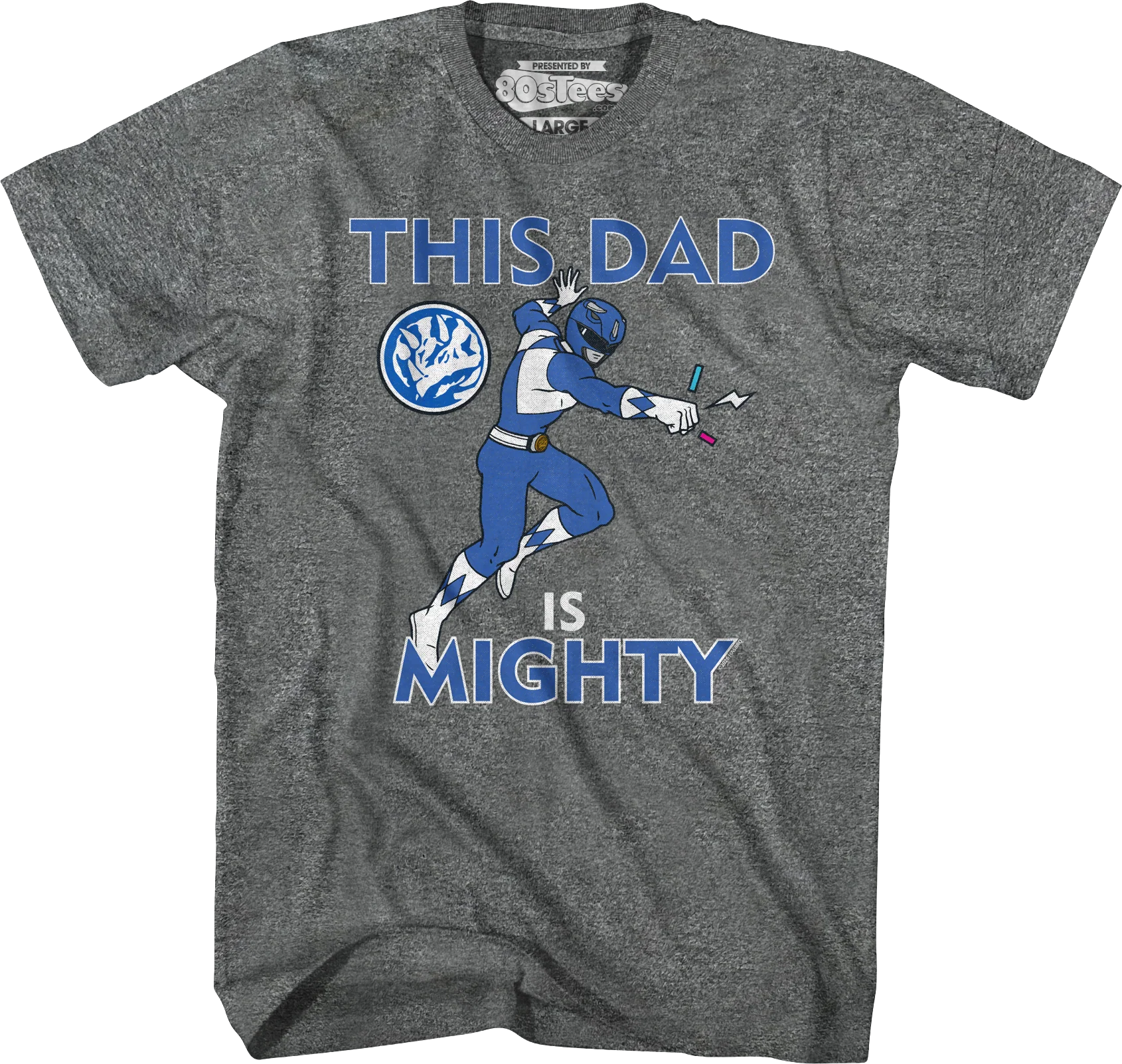 Blue Ranger This Dad Mighty Morphin Power Rangers T-Shirt - Image 4