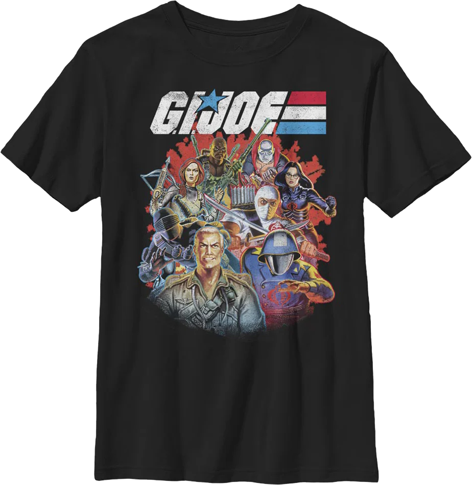 Boys Youth Characters Collage GI Joe Shirt