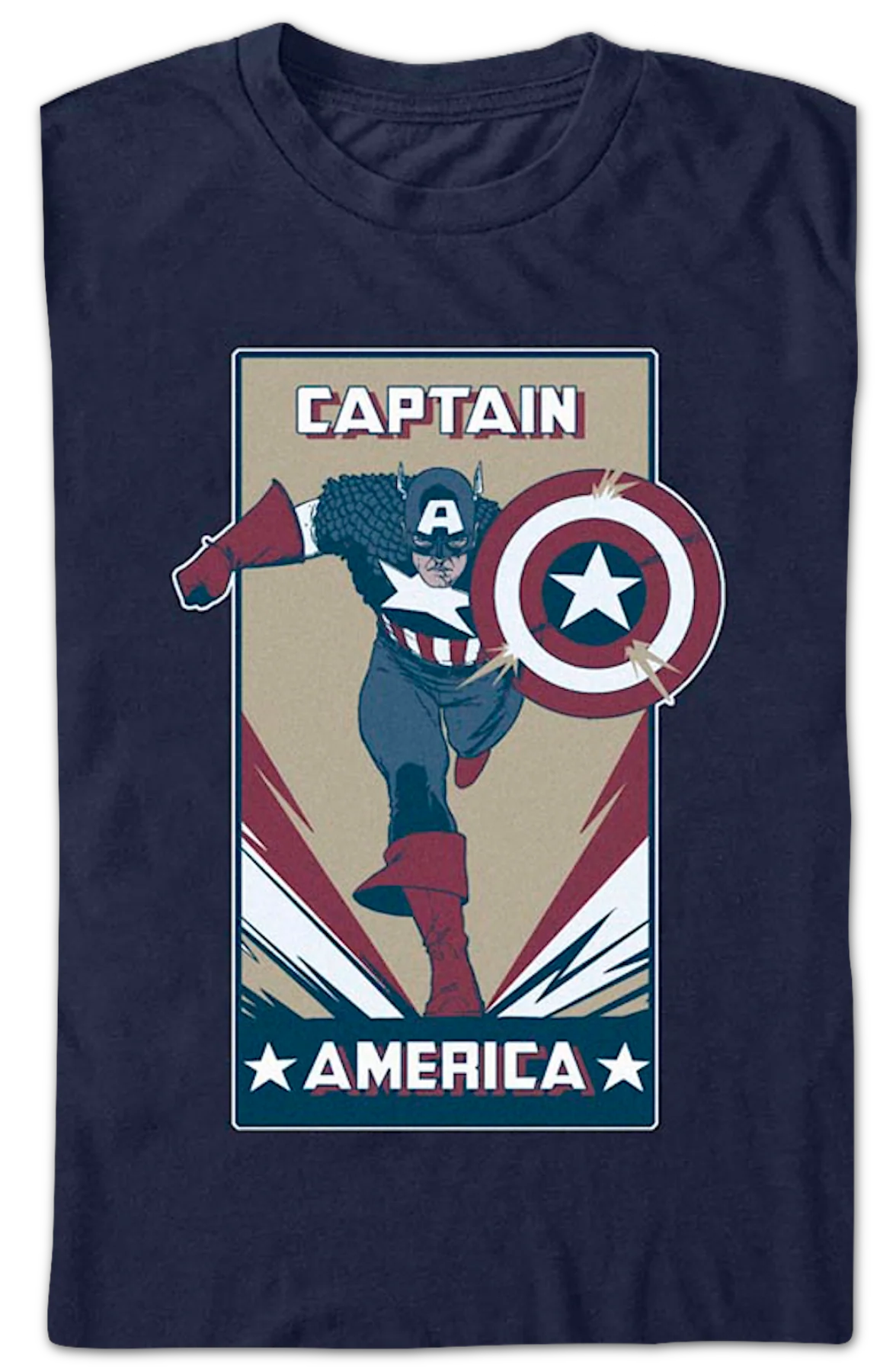 Captain America Graphic Poster Marvel Comics T-Shirt - Image 2