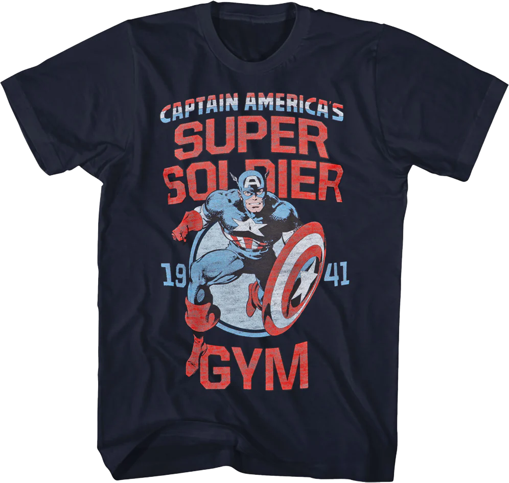 Captain America's Super Soldier Gym Marvel Comics T-Shirt