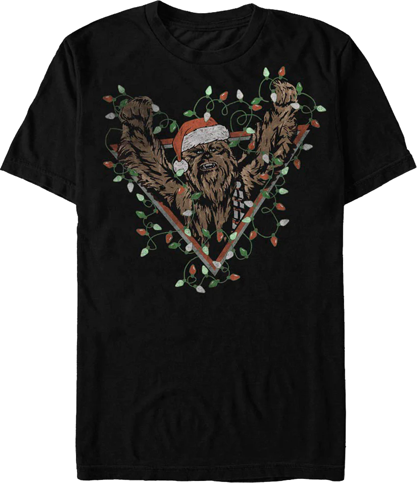 Chewbacca Christmas Lights Star Wars T-Shirt