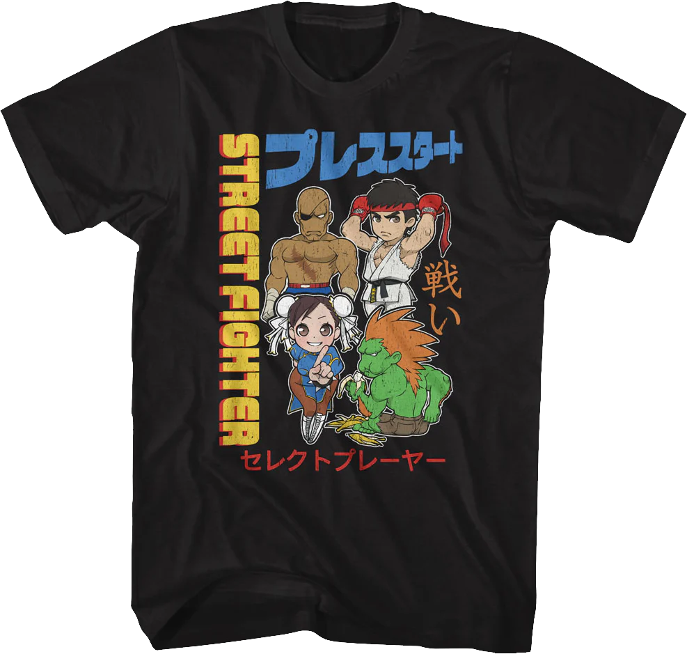 Chibi Characters Collage Street Fighter T-Shirt
