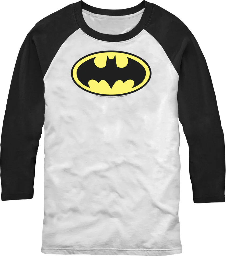 Classic Batman Logo DC Comics Raglan Baseball Shirt