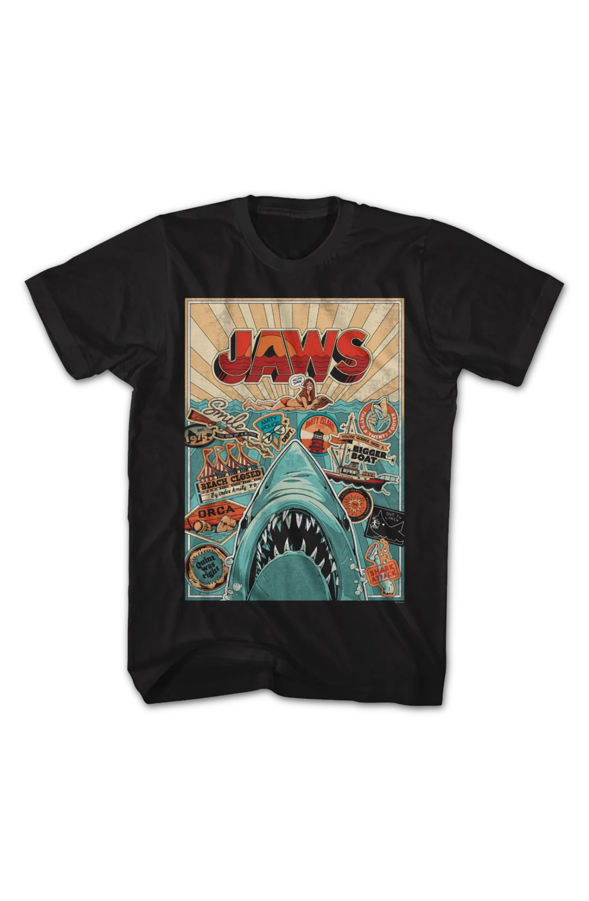 Collage Poster Jaws T-Shirt - Image 2