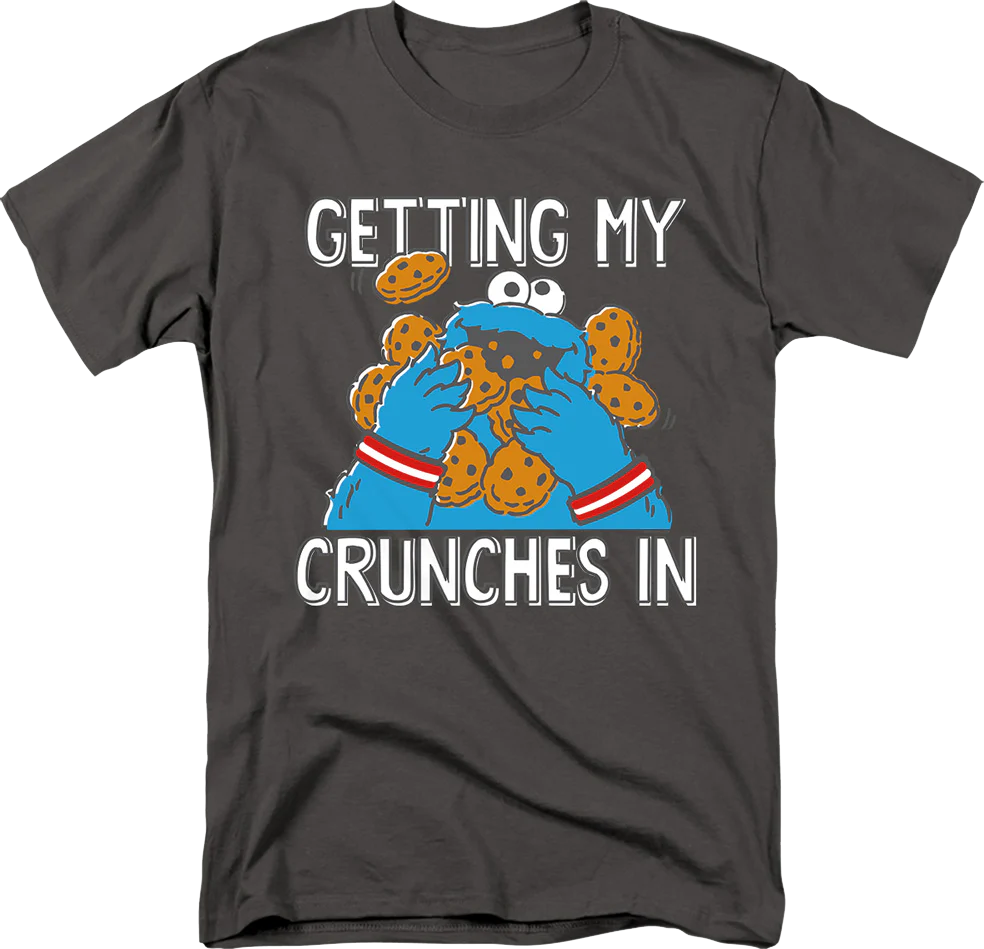 Cookie Monster Getting My Crunches In Sesame Street T-Shirt