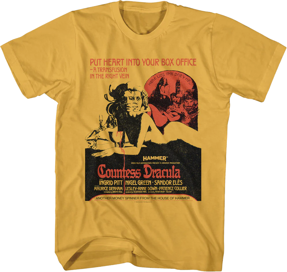 Countess Dracula Hammer Films T-Shirt