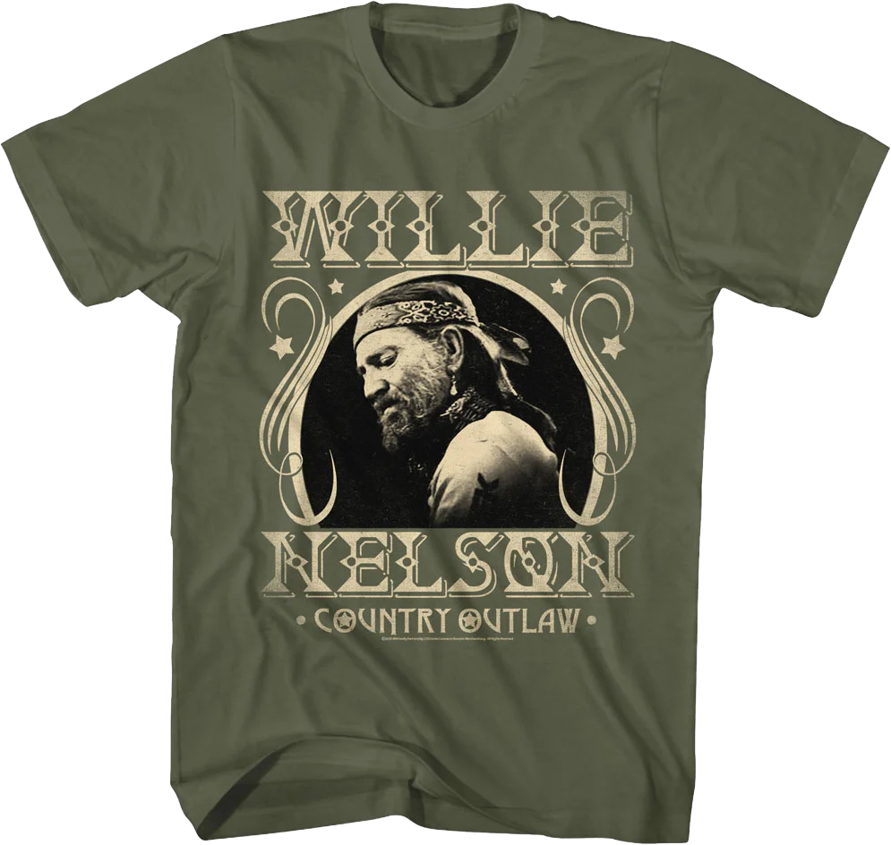 Country Outlaw Vintage Photo Willie Nelson T-Shirt