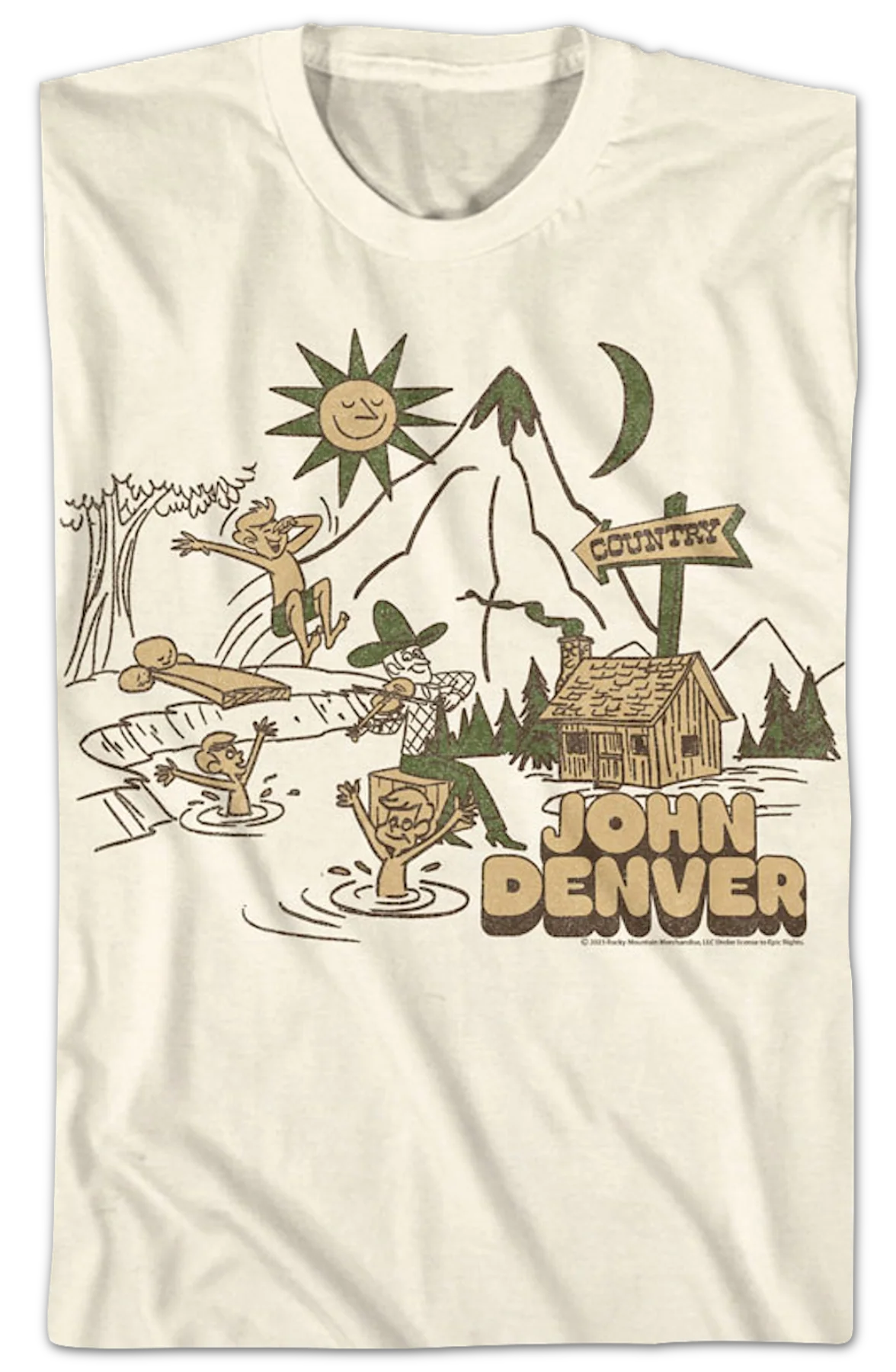 Country Swimming John Denver T-Shirt - Image 2