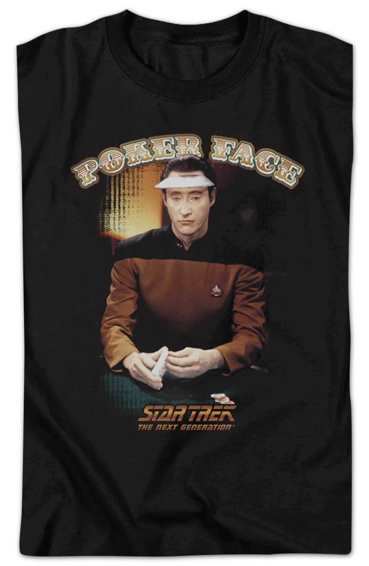 Data's Poker Face Star Trek The Next Generation T-Shirt - Image 2