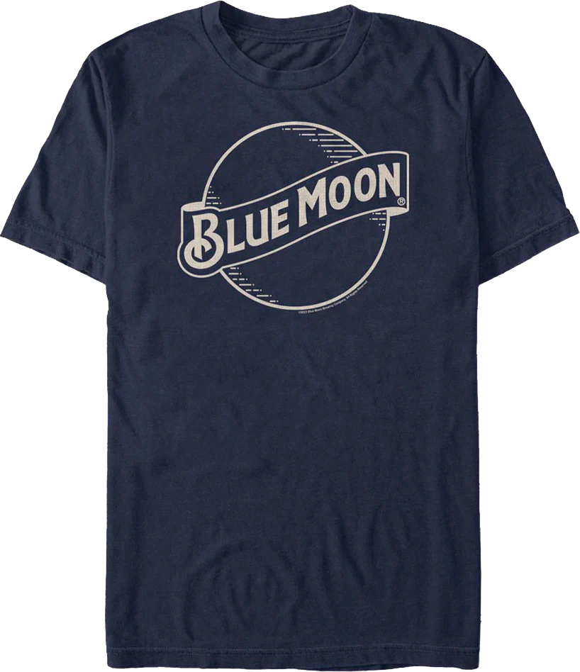Distressed Navy Logo Blue Moon T-Shirt