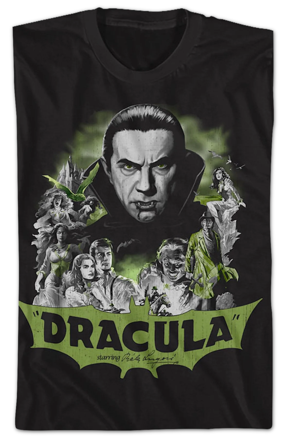 Dracula Collage Bela Lugosi T-Shirt - Image 2