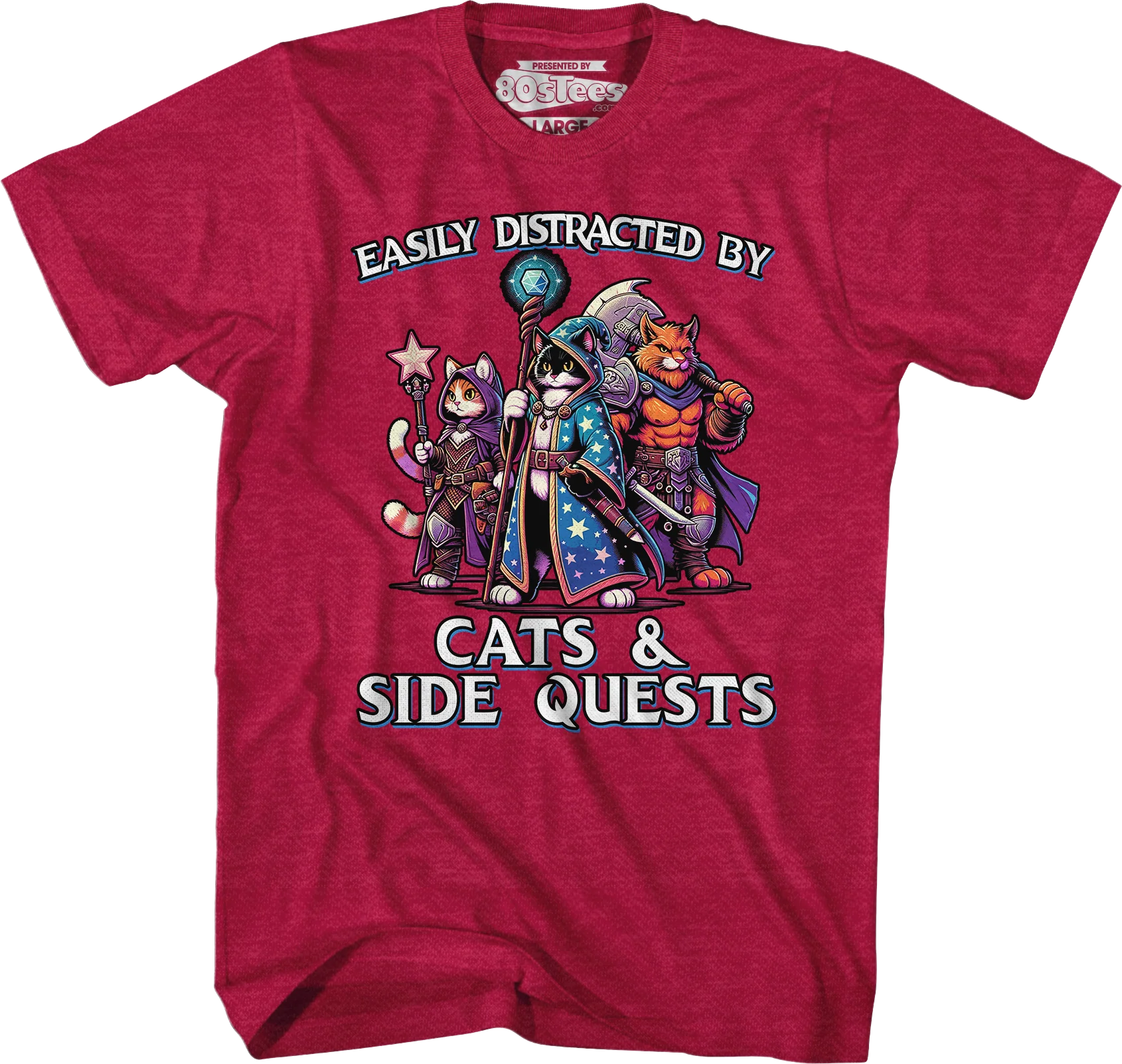Easily Distracted By Cats & Side Quests T-Shirt - Image 11