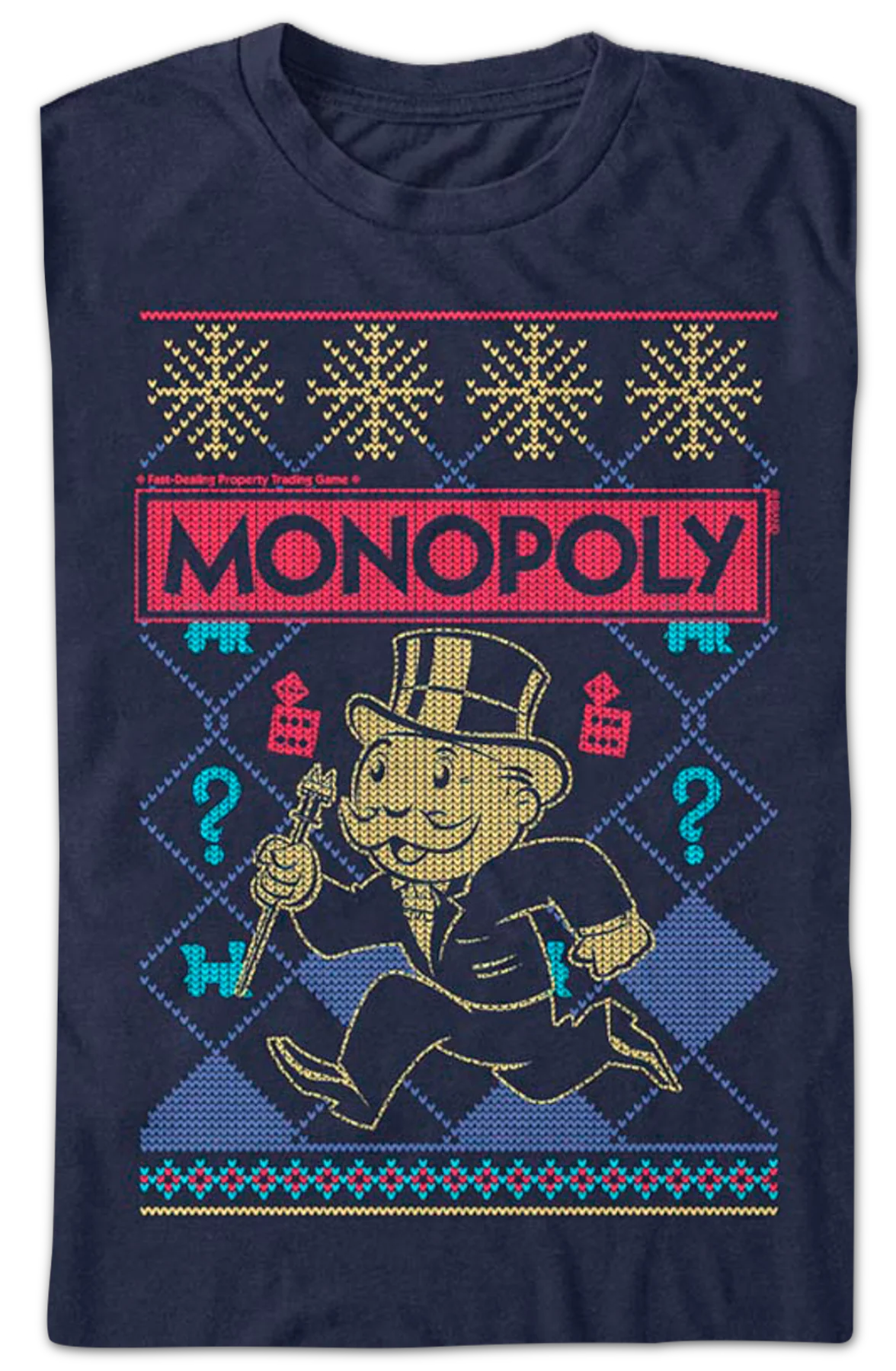 Faux Ugly Christmas Sweater Monopoly T-Shirt - Image 2