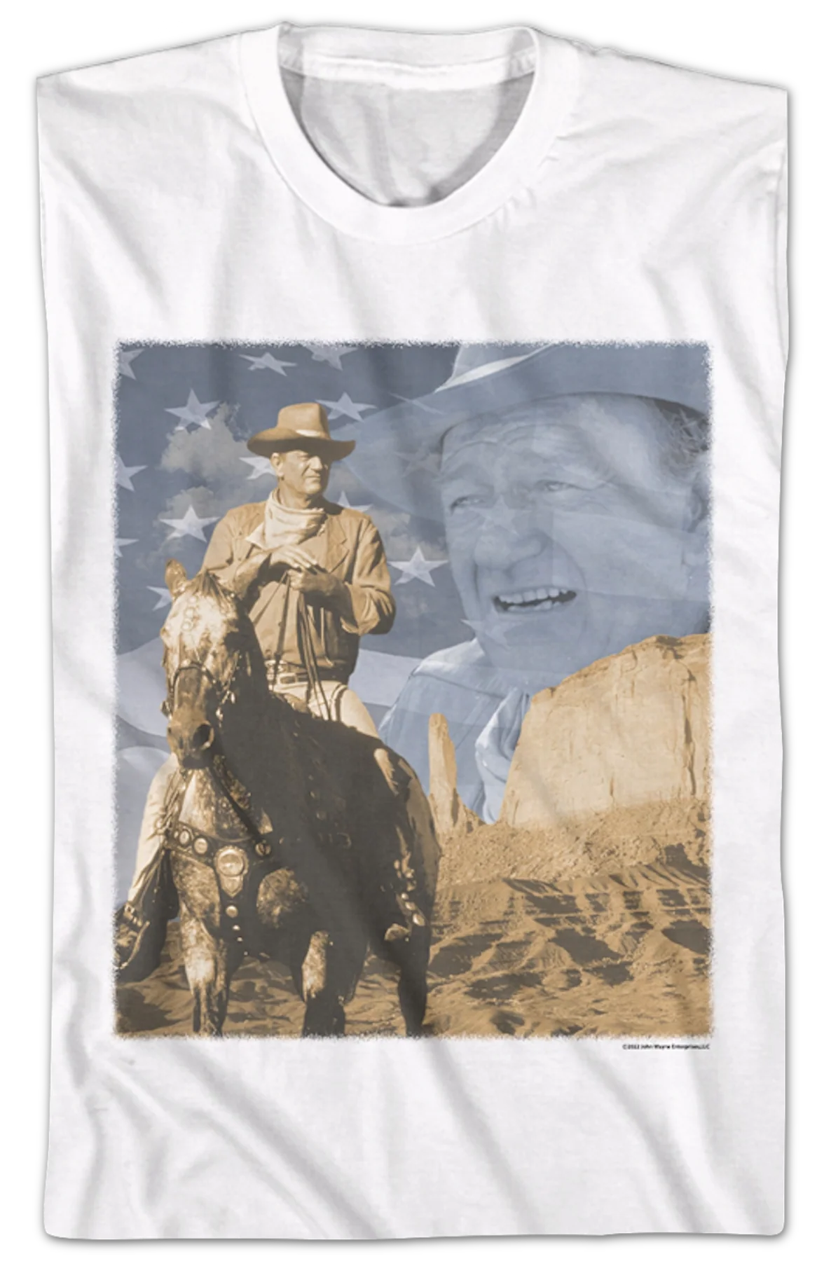 Flag Collage John Wayne T-Shirt - Image 2