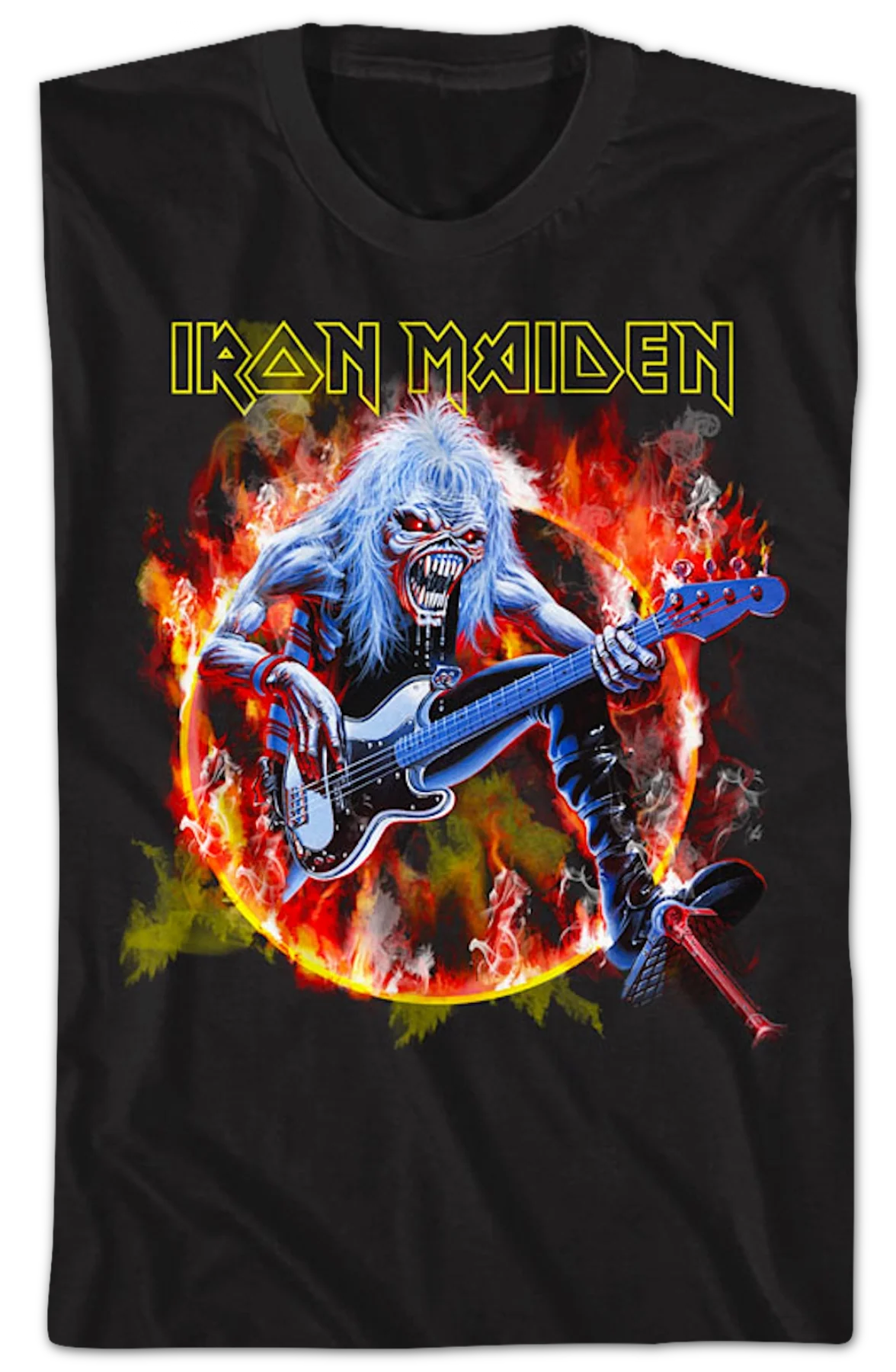 Flaming Circle Iron Maiden T-Shirt - Image 2