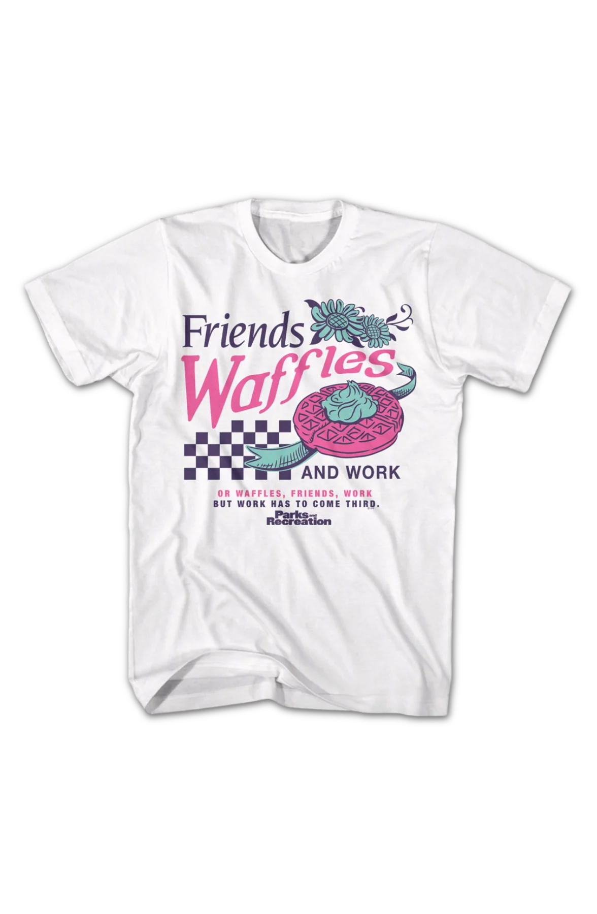 Friends Waffles And Work Parks And Recreation T-Shirt - Image 2
