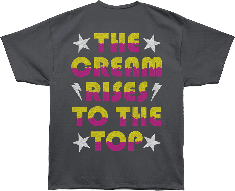 Front & Back Cream Rises To The Top Macho Man Oversized T-Shirt - Image 3