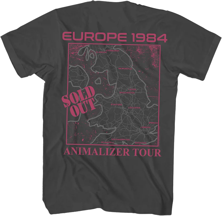 Front & Back Europe 1984 Animalizer Tour KISS T-Shirt - Image 3