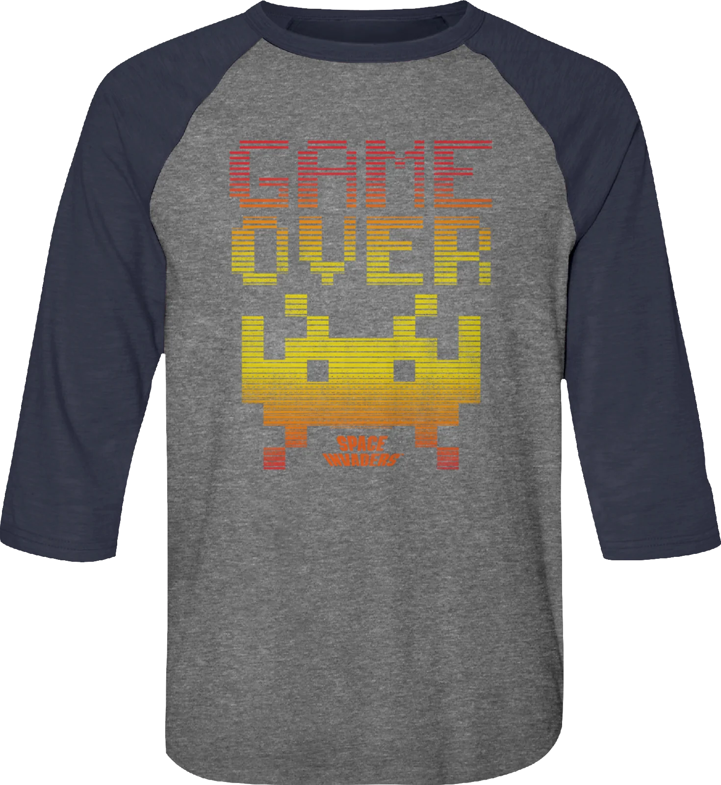 Game Over Space Invaders Raglan Baseball Shirt