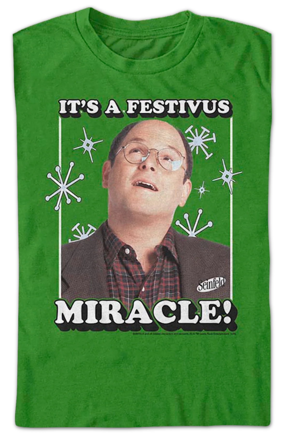 George Costanza It's A Festivus Miracle Seinfeld T-Shirt - Image 2
