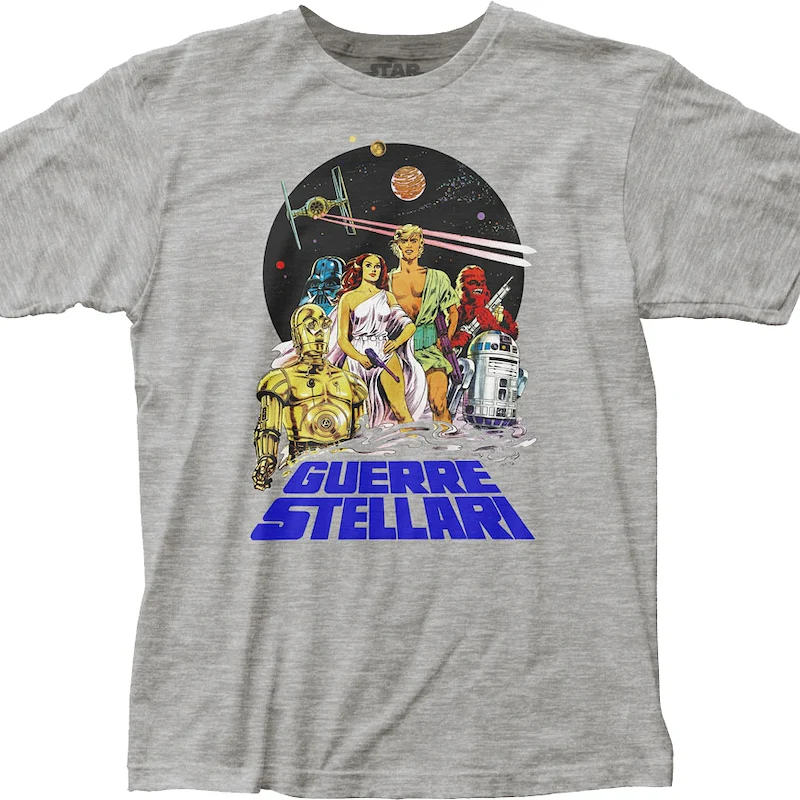 Gray Italian Poster Star Wars T-Shirt
