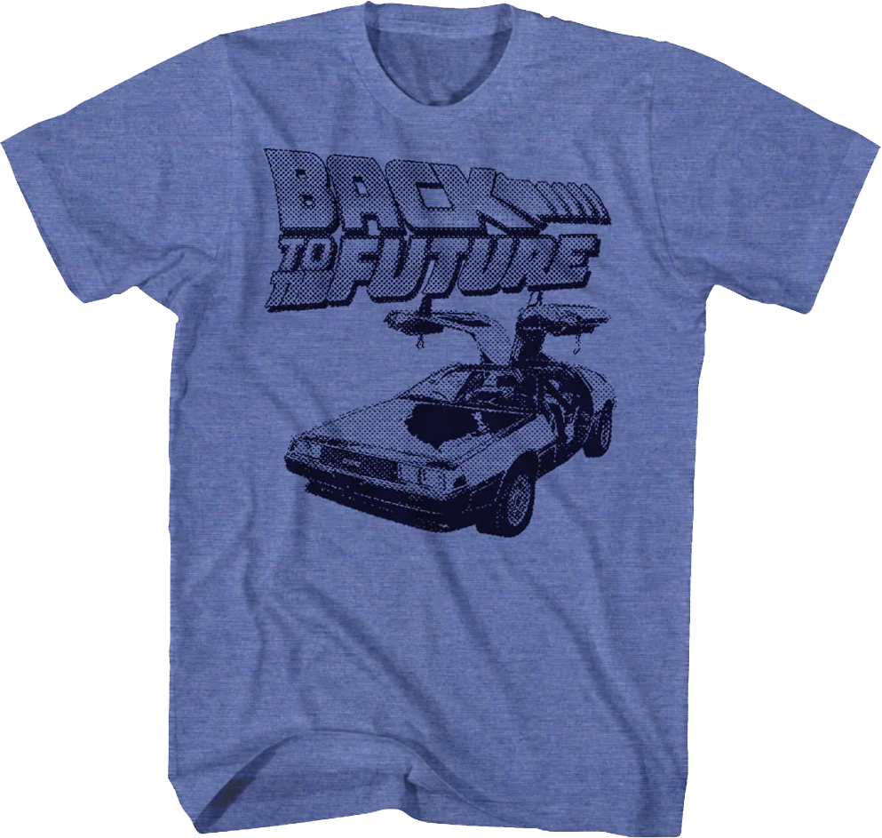 Halftone DeLorean Back To The Future T-Shirt