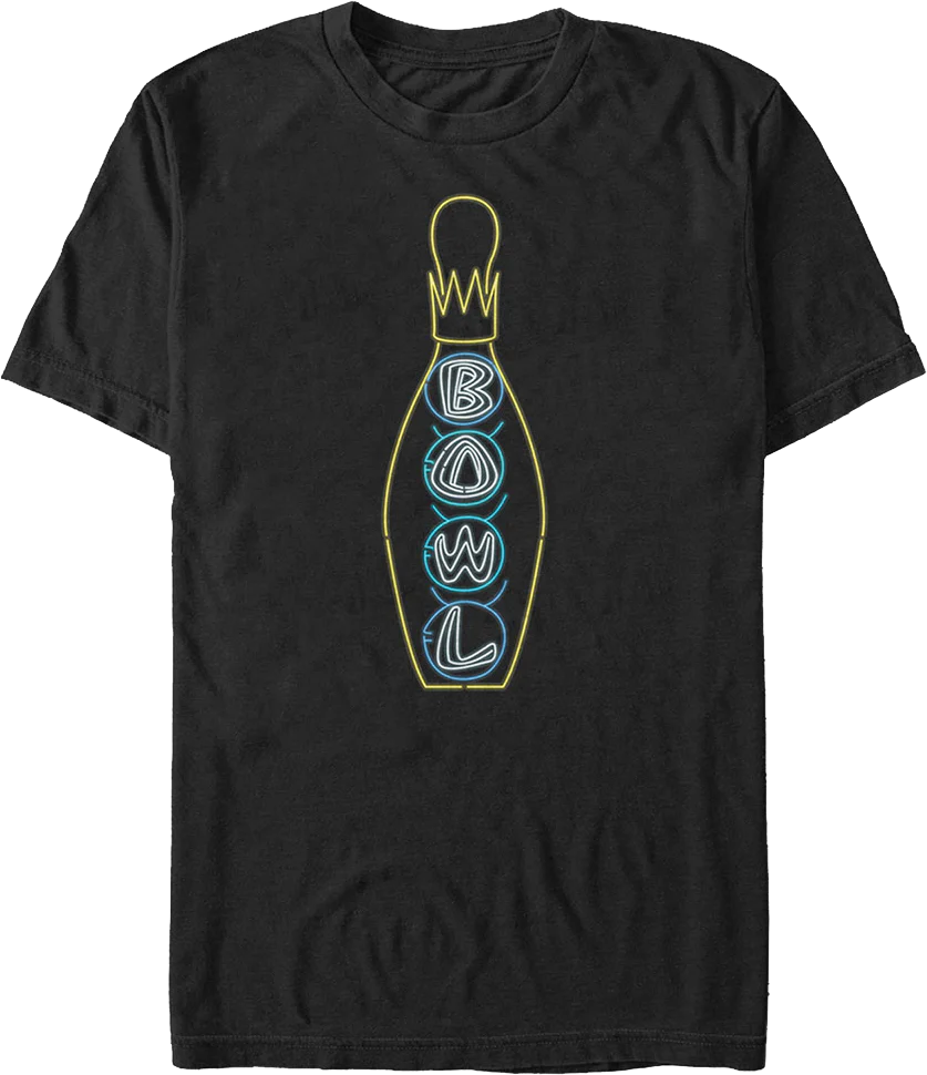 Hollywood Star Lanes Neon Bowling Pin Big Lebowski T-Shirt