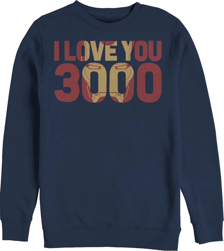 I Love You 3000 Iron Man Marvel Comics Sweatshirt