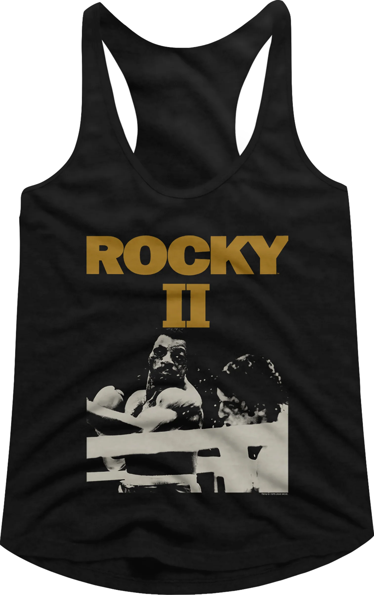 Ladies Black and White Rocky II Racerback Tank Top