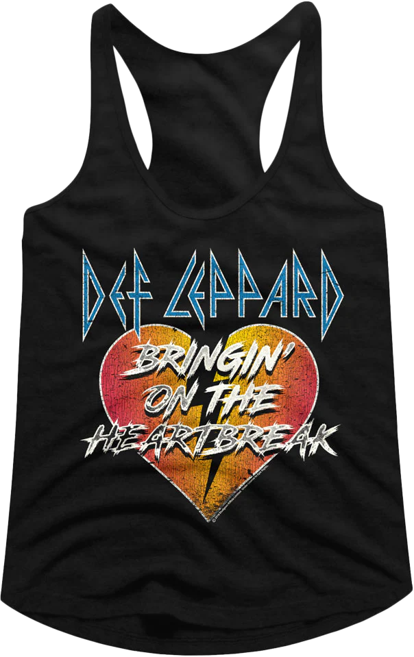 Ladies Bringin' On The Heartbreak Def Leppard Racerback Tank Top