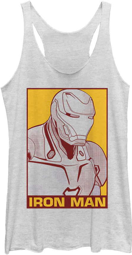 Ladies Iron Man Pop Art Avengers Endgame Racerback Tank Top
