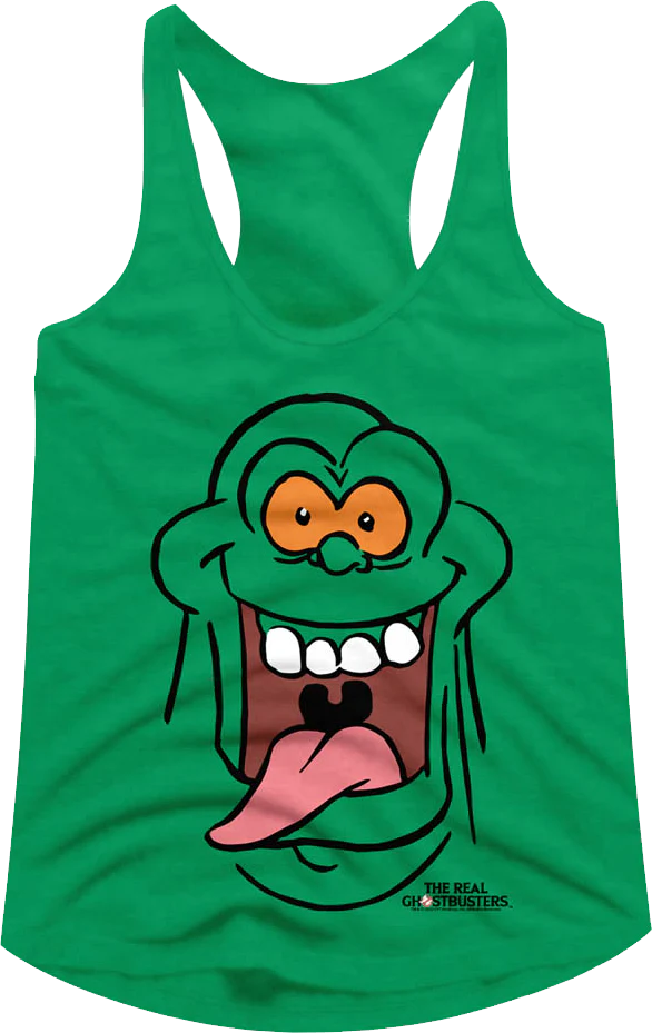 Ladies Slimer's Face Real Ghostbusters Racerback Tank Top