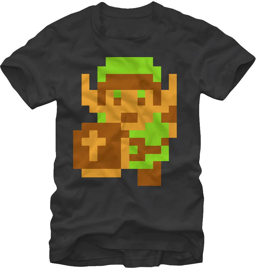 Link Pixels Legend of Zelda T-Shirt
