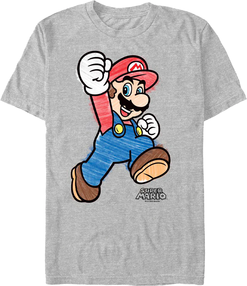 Mario Crayon Colors Nintendo T-Shirt