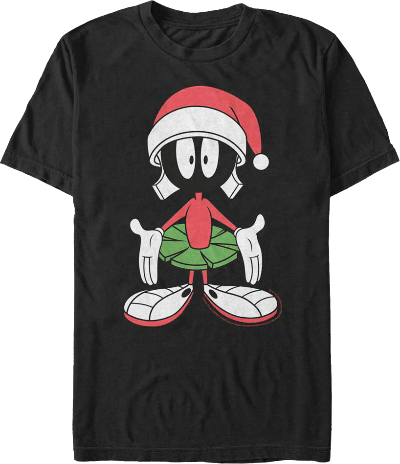 Marvin The Martian Santa Claus Hat Looney Tunes T-Shirt