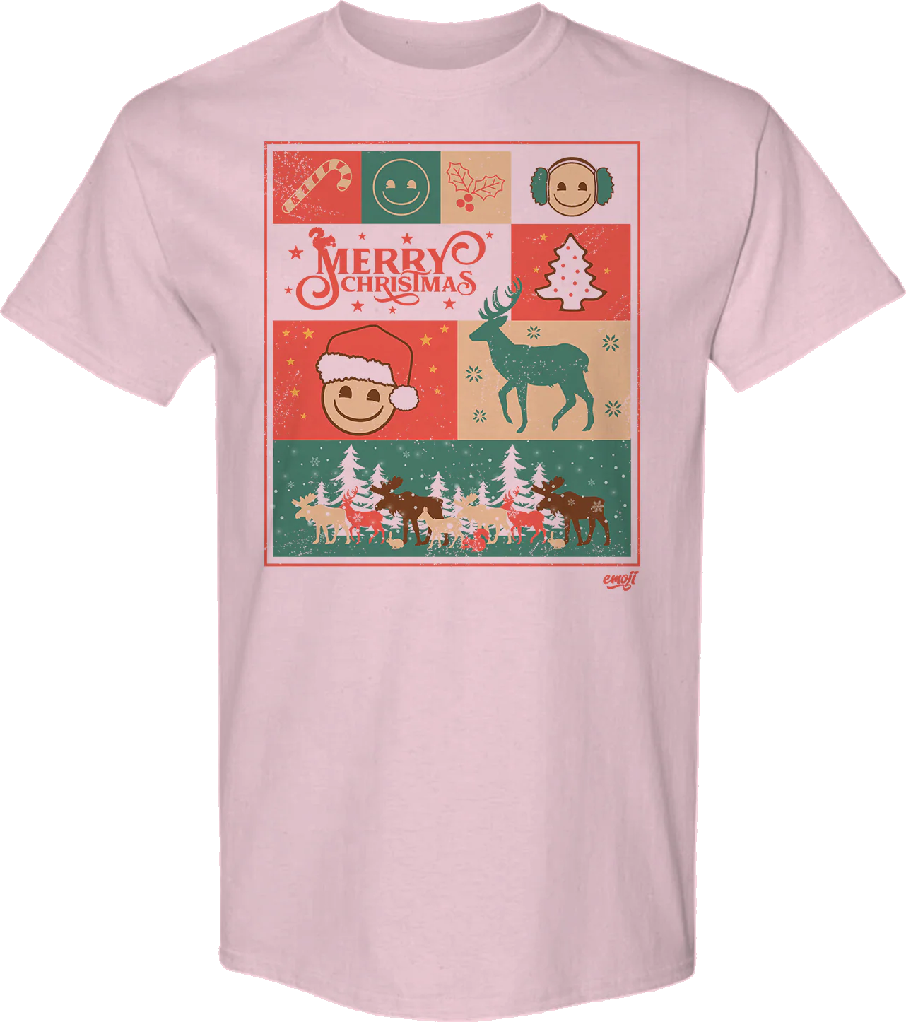 Merry Christmas Collage Emoji T-Shirt
