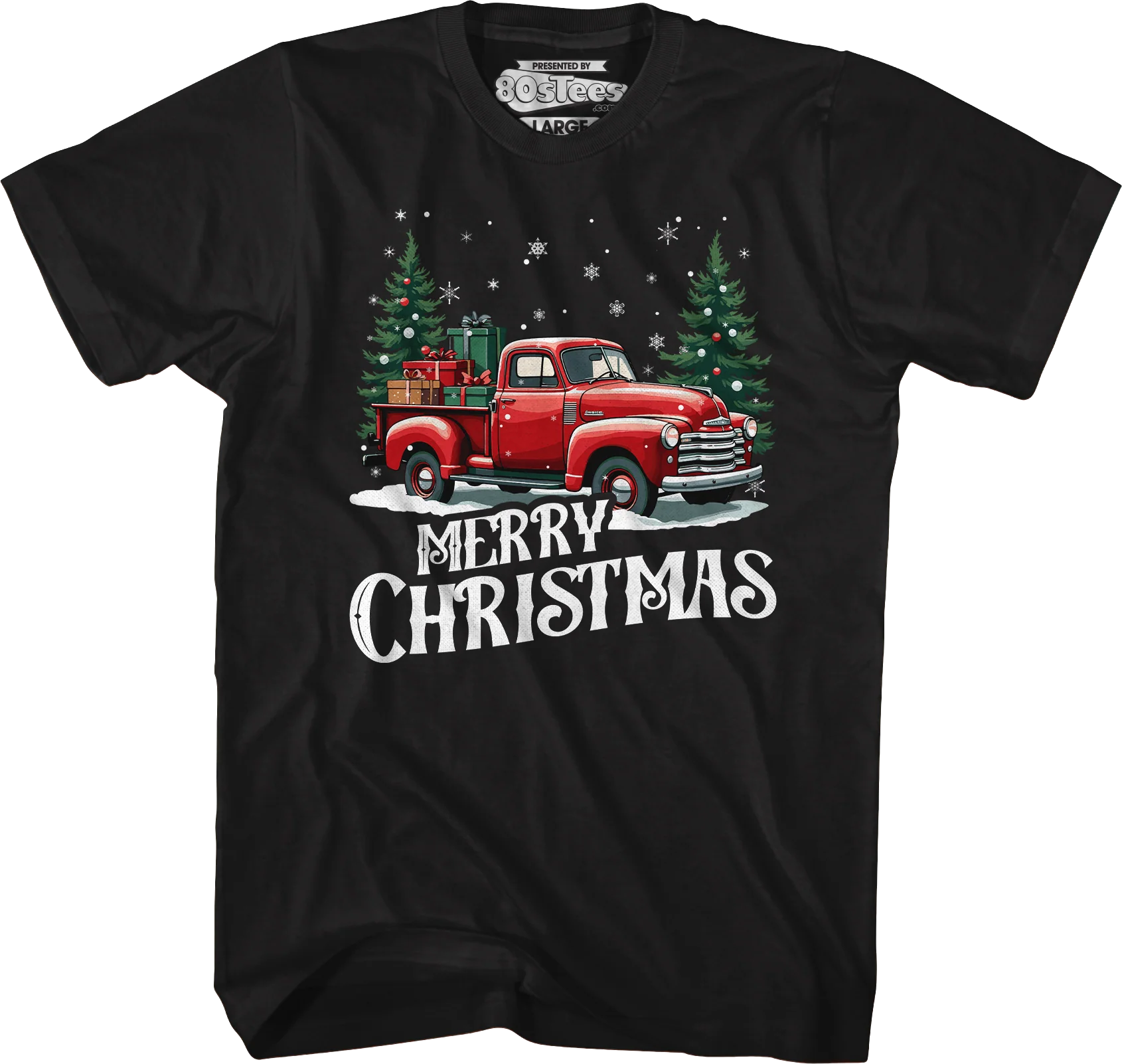 Merry Christmas Truck T-Shirt - Image 4