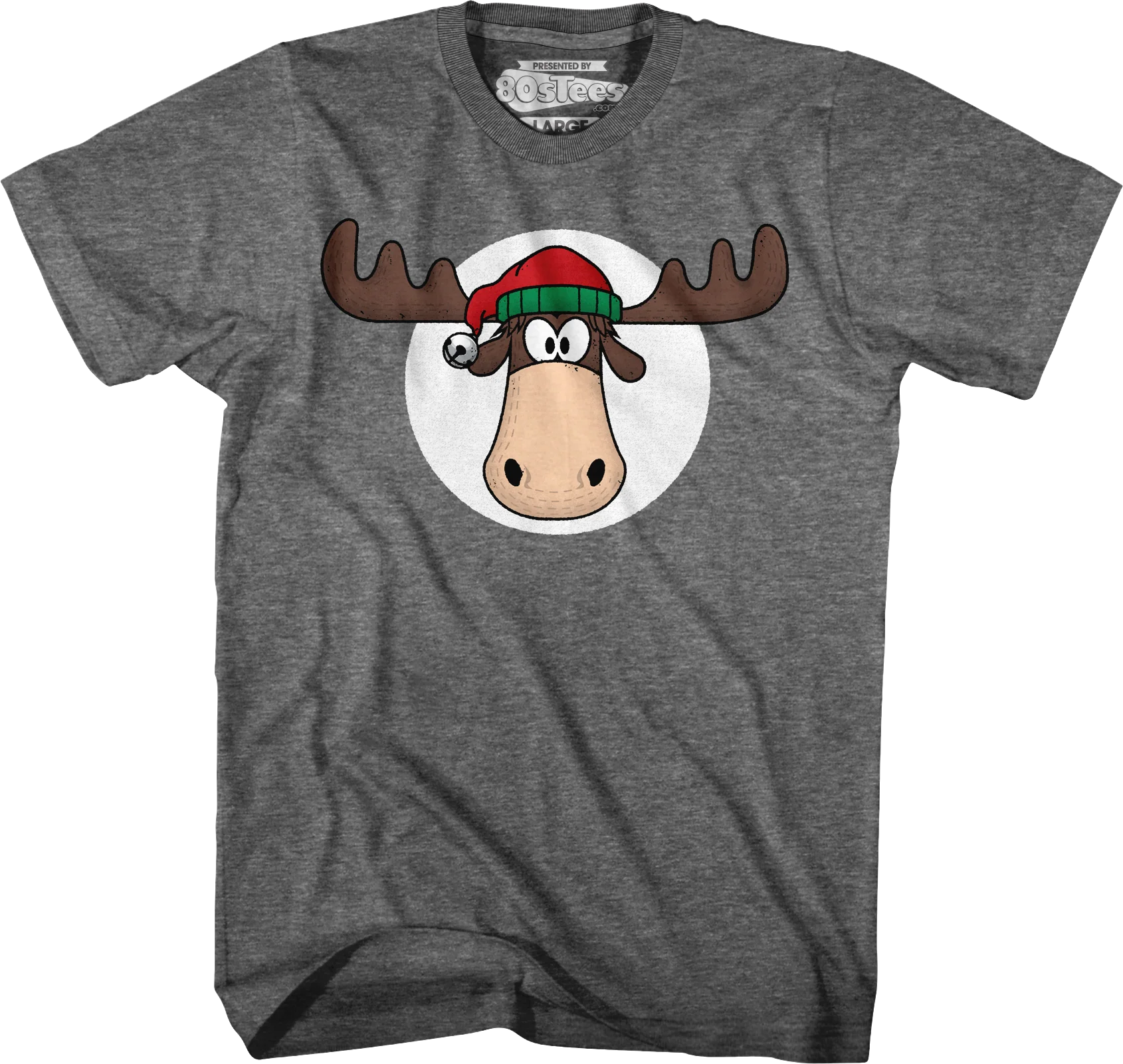 Moose Head With Santa Claus Hat Christmas Vacation T-Shirt