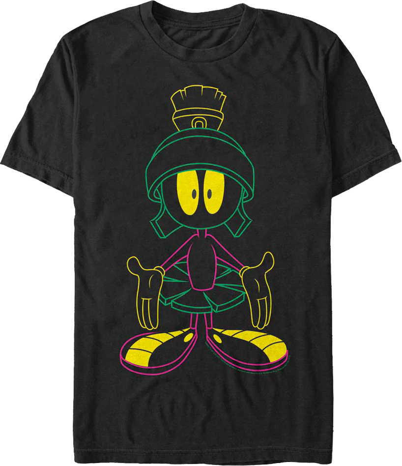 Neon Marvin The Martian Looney Tunes T-Shirt