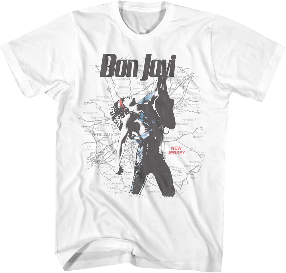 New Jersey Map Bon Jovi T-Shirt