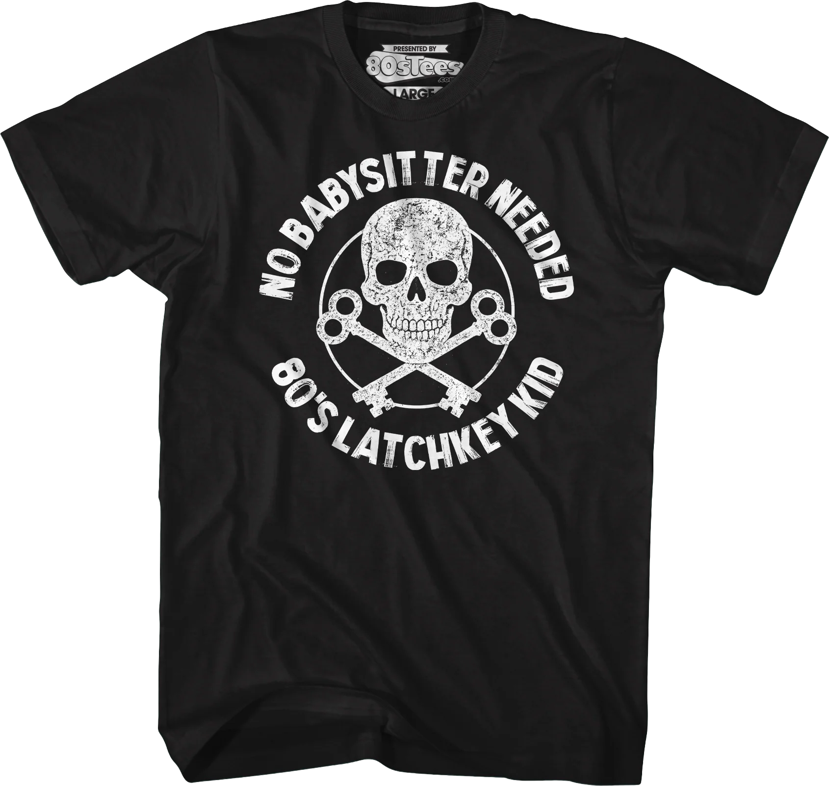 No Babysitter Needed 80's Latchkey Kid T-Shirt - Image 4